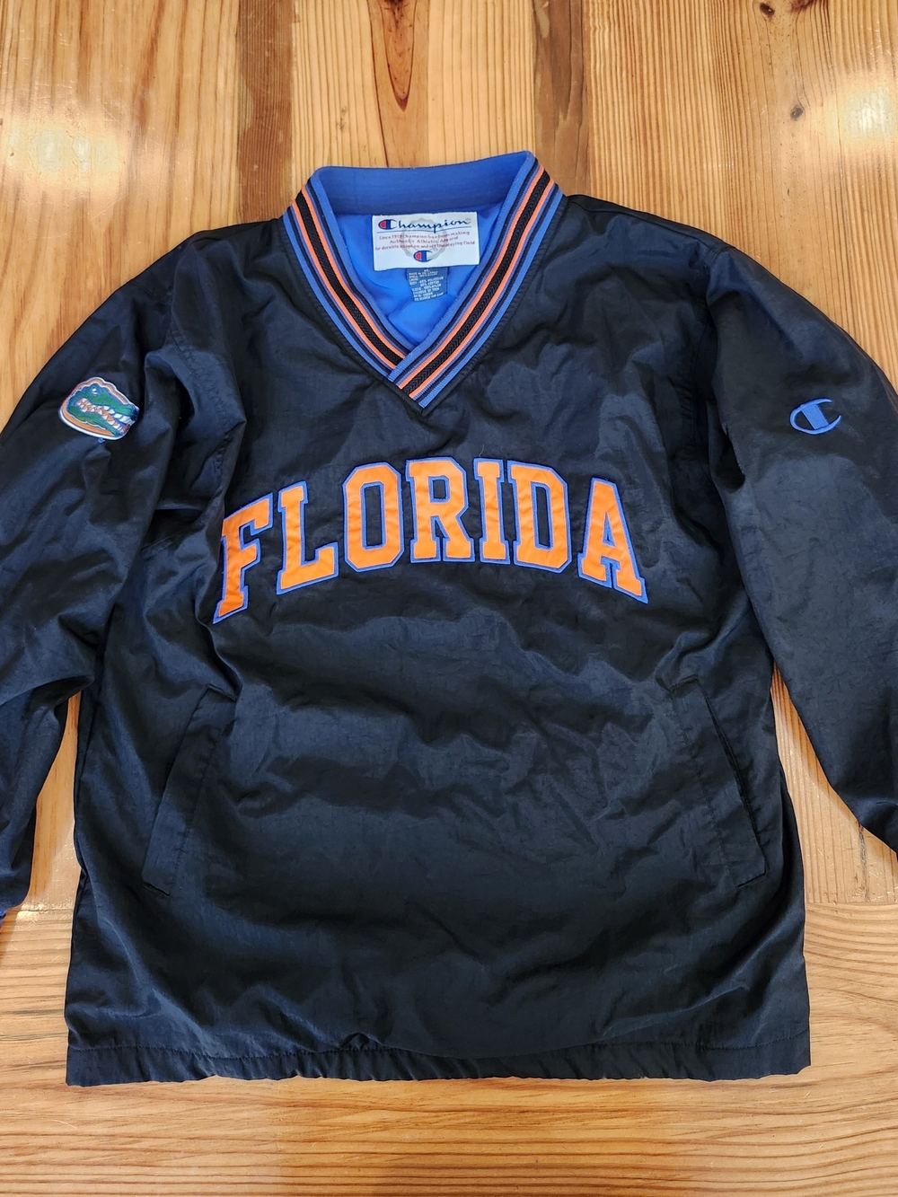 Champion Florida Gators Pullover V-Neck Jacket Black/Blue/Orange Mens XL
